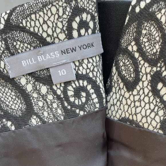 Bill Blass New York, black/ivory lace high waisted skirt with pockets, size 10 - Picture 8 of 12